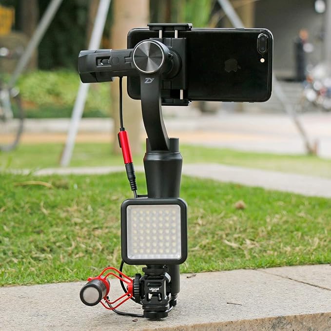 ULANZI PT-3 Triple Cold Shoe Mount Plate Mic Video Light Extension Bracket | Microphone Stand Rig Mount Compatible with DJI OSMO Mobile 3 2 OM 4 Zhiyun Smooth 4/Feiyu Vimble 2 Gimbal Stabilizer Camera - Image 6