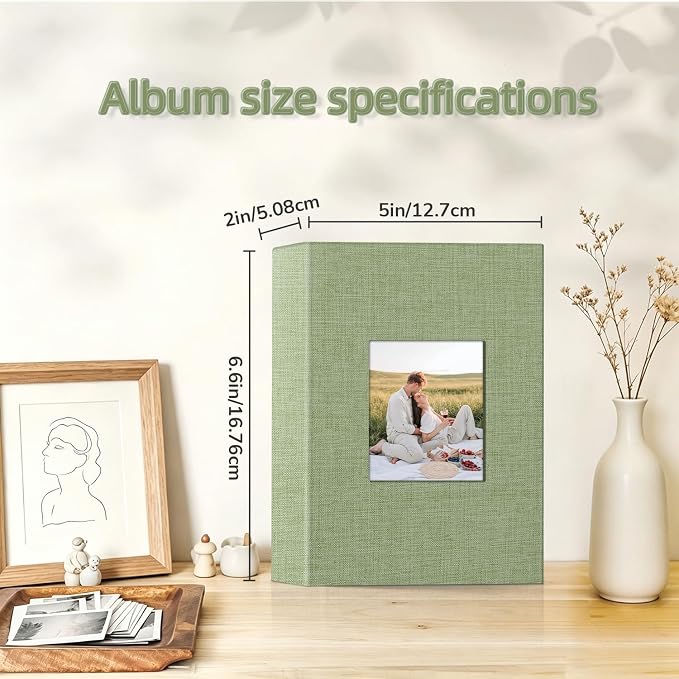 popotop Photo Album 4x6-100 Photos Photo Books with 100 Vertical Pockets,Linen Cover Albums for Family Wedding Anniversary Baby Vacation Pictures - Image 4