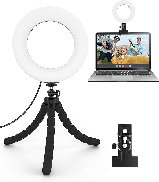 Video Conference Lighting Kit， Ring Light for Computer | Clip on Light Reading Lights, 360 ° Flexible Gooseneck Bed Night Light ， Laptop Video Conferencing by Cyezcor