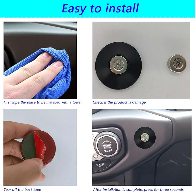 Magnetic Radio Mic Holder CB Mic Mount for 07-24 Wrangler JK JL JT | Fits Original CB Microphone Screws,Magnetic Holder Design,Adhesive Base Installation,Secure Mic Hold During Off-Road Driving - Image 3