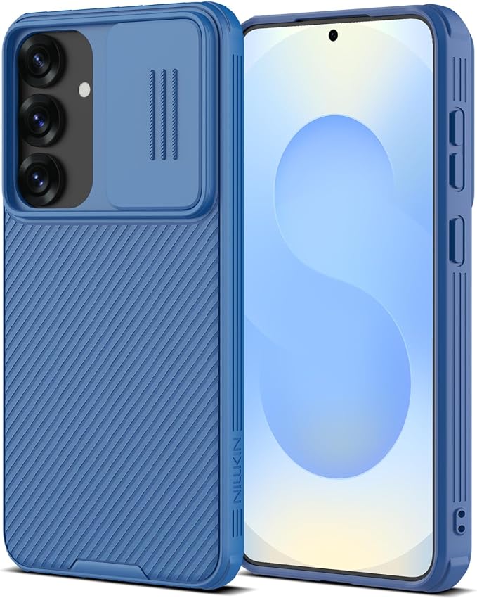Nillkin for Samsung Galaxy S25 Plus Case with Camera Cover, [Lens Protection] Mil-Grade Shockproof Protective Bumper Hard Cover Slim Phone Case for Galaxy S25 Plus Cases 6.7'' Blue by Nillkin