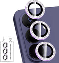 for Samsung Galaxy S26 Plus Camera Lens Protector, Individual Metal Ring Tempered Glass Lens Cover, [Strong Adsorption] Scratch Resistant Ultra-Thin HD Clear Lens Cover, 1 Set-Purple Diamond by Btscase