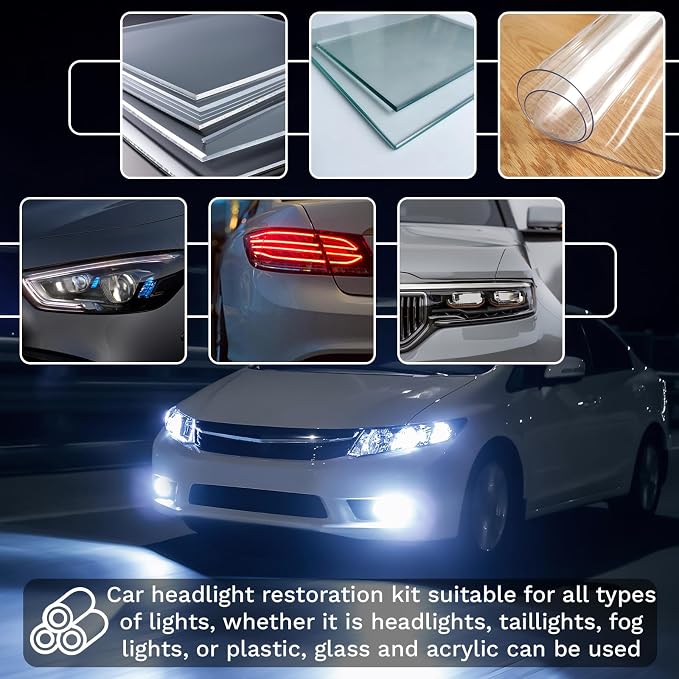 BFXM 38Pcs Car Headlight Restoration Kit, 3 Inch Headlight Polishing Kit | Headlight Cleaning Kit with Sanding Disc Scouring Pad Polishing Pad for Drill, Universal Automotive Tools for Car Headlight - Image 6