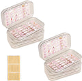 Large Tri-Fold Press On Nail Organizer Case - 4-Page Portable Storage Box for Fake Nails, Clear PET Plastic Travel Holder (6×3.2×1.8 inch) Texture 2Pcs by Oskrieel