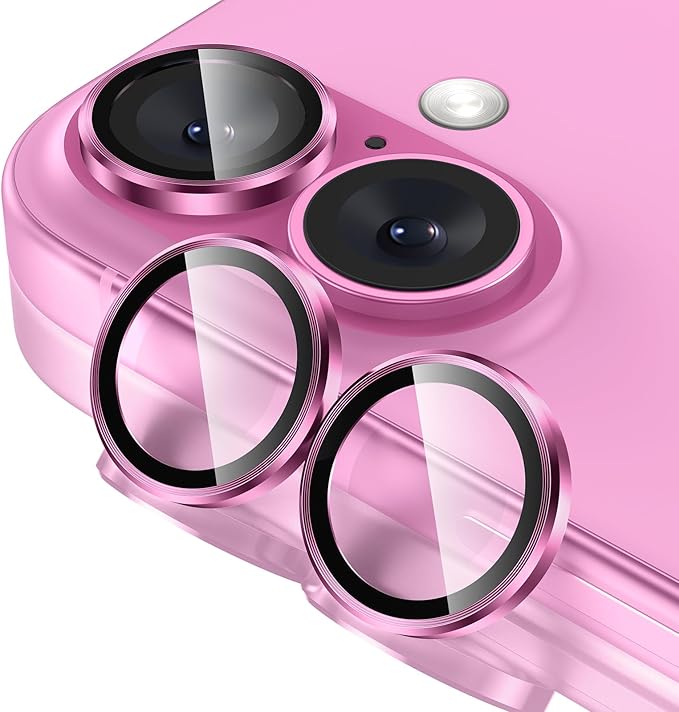 Tensea for iPhone 16/16 Plus Camera Lens Protector, Camera Cover | 9H Tempered Glass Camera Screen Protector, Metal Individual Ring for iPhone16 6.1inch/ 16Plus 6.7inch, HD Clear, Easy Install by Tensea