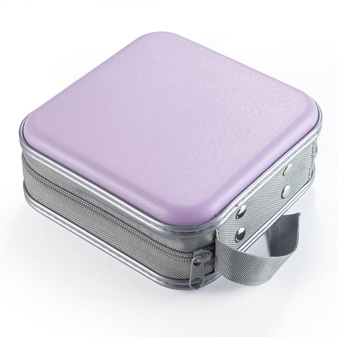 LIOVODE DVD Case, 48 Capacity Hard Plastic CD Case Holder for Car | DVD Storage, Hand Strap, Zipper Closure, Scratch-Resistant Sleeves, CD Storage for Music Blu-Ray Game Disc for Travel Office - Image 5
