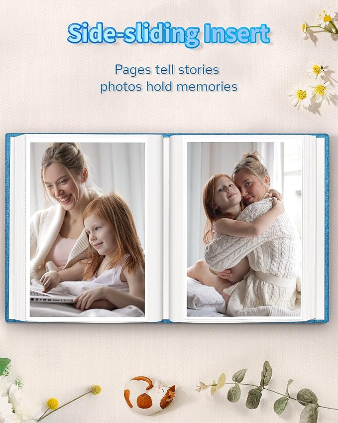Artfeel Photo Album 4x6 with 100 Pockets,Slip-in Picture Albums,Linen Cover Memory Book with Front Window,White Page Vertical Photo Book for Wedding,Family,Anniversare,Baby,Vacation - Image 5