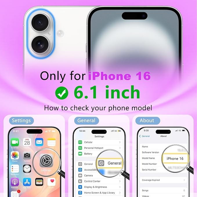 BENTOBEN Magnetic for iPhone 16 Case, Cute Wavy [Full Camera Protection][Compatible with MagSafe] Matte Anti-Slip Bumper Women Girls Boys Protective Cover for iPhone 16 6.1",Berry Purple - Image 2