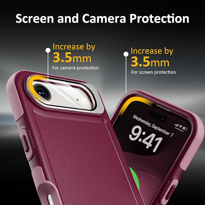 Follaroma Magnetic for iPhone 17 Air Case with Camera Stand, Purple Pink | Built-in Glass Camera Cover Stand,Compatible with MagSafe,Heavy Duty Shockproof Protective,Military-Grade Anti-DropDual Case - Image 7