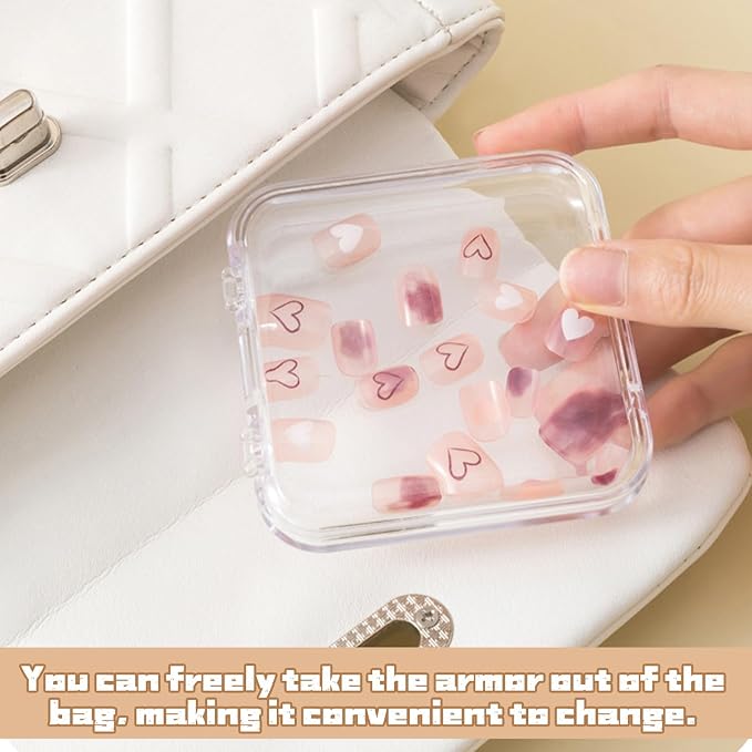 Press on nail storage 14 PCS Acrylic Nail Storage Box - Portable Versatile Organizer for Press - On Nails, Jewelry and More with 60 Pcs Adhesive Double Sided Tape - Image 6