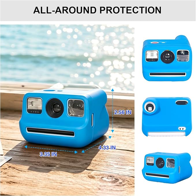 Silicone Case for Polaroid Go/Go Gen 2 Instant Print Camera, Blue | Protective Cover for Polaroid Go, Soft Silicone Case, Travel Cover Storage Bag, Wrist Strap, All-Round Protection, No Camera - Image 4