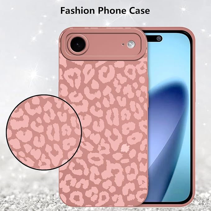 Cute Pink Cheetah Print Phone Case for iPhone Air 6.5" | Aesthetic Leopard Pattern Design Cover Full Camera Lens Protective Shockproof Soft Slim TPU Funda for Women Girls - Image 6