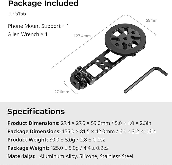 SMALLRIG Magnetic Metal Phone Mount with Cold Shoe Mount, Adjustable Rotatable Phone Tripod Holder Adapter for iPhone 17/16/15, Camera Monitoring, Tripods, Stabilizers - 5156 - Image 6