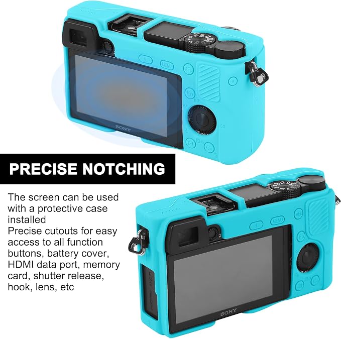 Easy Hood Case for Sony Alpha A6000 ILCE-6000 Digital Camera, Blue | Soft Silicone,Anti-Scratch,Dustproof,Shockproof,Slim Fit,Enhanced Grip,Camera Skin Protector Accessories Protective Cover - Image 5