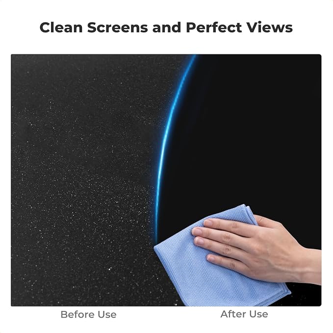 K&F CONCEPT 8-in-1 Screen Cleaning Kit, for Car, Computer, Laptop | with 250ml Cleaning Liquid, 30cm Pearl Towel, 2 Long Vacuum Cleaning Cloths, 4 Cleaning Brushes for TVs Tablets Phone Laptops - Image 8