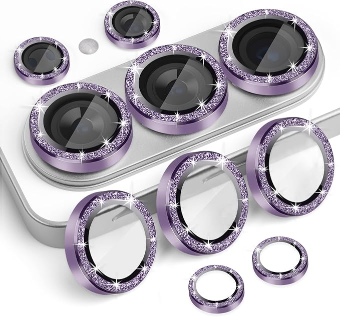 Camera Lens Protector for Samsung Galaxy S26 Ultra, Glitter Violet | Tempered Glass, Auto-align Tray, Easy Installation, Case Friendly, Anti-Scratch, HD Clear, Ultra Slim by Rayorcon