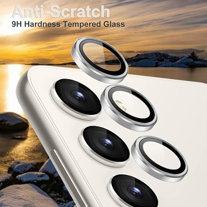 Camera Lens Protector for Samsung Galaxy A54, Silver | AR+AF, 9H Tempered Glass, Individual Metal Ring, Anti Glare, Fall Protection, Camera Screen Cover - Image 6