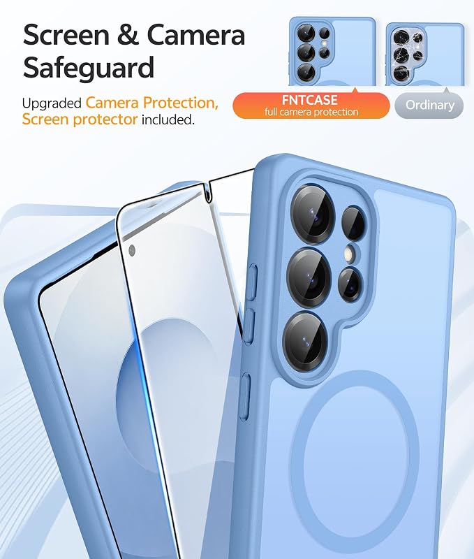 FNTCASE for Samsung Galaxy S25 Ultra Case, Compatible with Magsafe | Screen Protector, Full Camera Protection, Translucent Matte, 14FT Military Grade Drop Proof, Protective Phone Cover - Image 4