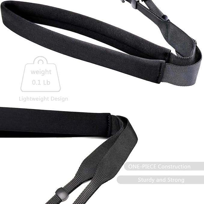 Camera Neck Strap Thin,Binocular Strap with Neoprene Padding,Camera Lanyard,Digital Mirrorless Camera Strap for Photographers,Washable,Black,58 Inch - Image 3