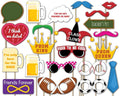 Class Reunion Photo Booth Props Kit - 20 Pack Party Camera Props Fully Assembled by BirthdayGalore