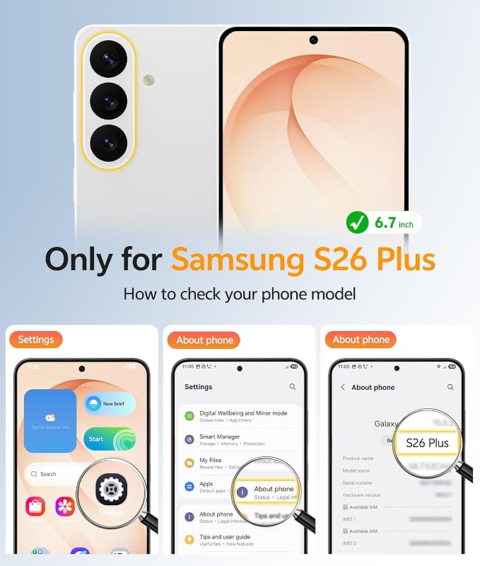 FNTCASE for Samsung Galaxy S26 Plus Case, Fit for Magsafe, Screen Protector | Full Camera Protection, Translucent Matte, 14FT Military Grade Drop Proof, Shockproof Protective Phone Cover, Desert Gold - Image 2