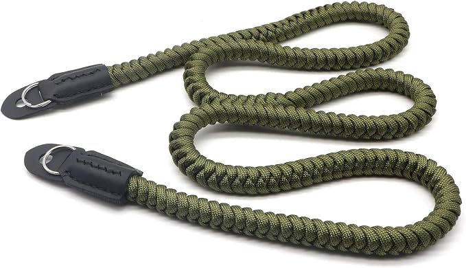 Paracord Woven Camera Neck Shoulder Strap Belt Hand Compatible with Canon Nikon Sony Olympus Pentax Fujifilm Panasonic SLR DSLR Digital Mirrorless Cameras 42 inch Green - Image 2