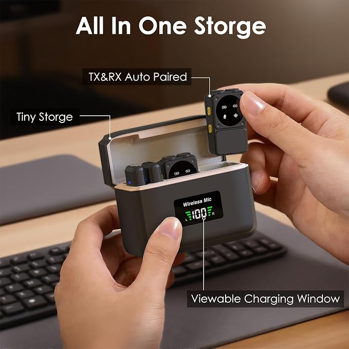 Mini Wireless Lavalier Microphone for iPhone iPad Android with Lightning/USB-C Plug, 80H Work Time Noise Reduction Lapel Mic for Recording, Clip Omni Lav Mic for Video Recording, Tiktok, Youtube, Vlog - Image 5