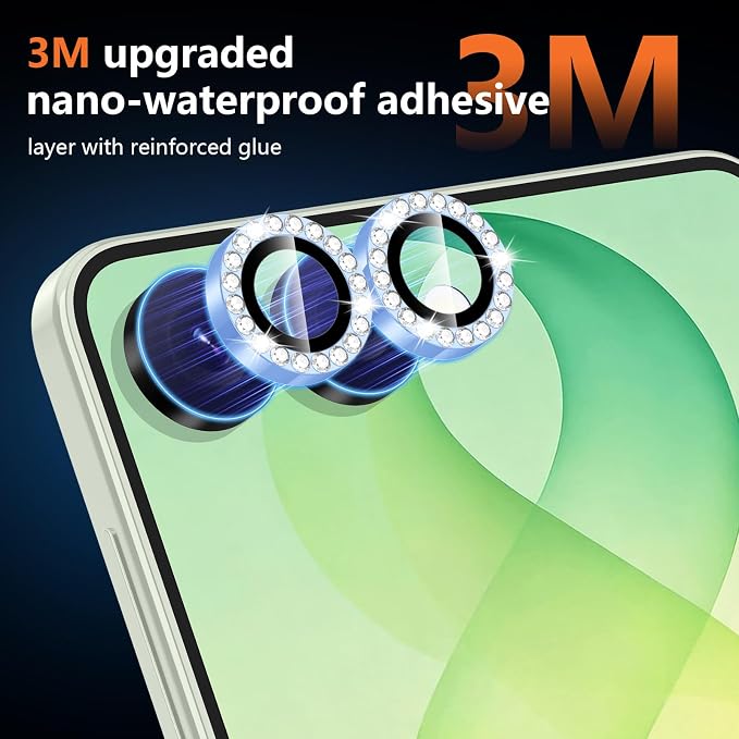 for Samsung Galaxy Z Flip 8 Camera Lens Protector, Individual Metal Ring Tempered Glass Lens Cover, [Strong Adsorption] Scratch Resistant Ultra-Thin HD Clear Lens Cover, 1 Set-Blue Diamond - Image 4