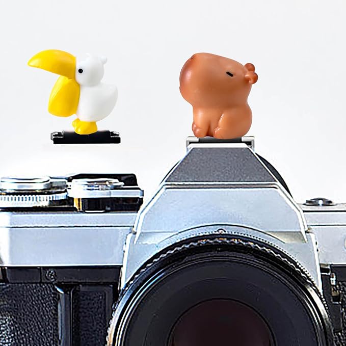 Camera Hot Shoe Cover, Cartoon Hot Shoe Cap, Hot Shoe Protector Compatible with Sony Fujifilm Fuji Canon Nikon Pentax Leical Panasonic (2pcs Goose Capybara) by MENGSOOD