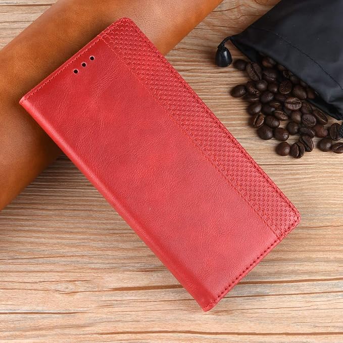 for RAZ Memory Cell Phone (2025/2024) Case Magnetic Flip Wallet -Red | Magnetic Wallet with Card Holder Kickstand Protection Flip Folio Leather Wallet Case for RAZ Memory Cell Phone (2024/2025) - Image 2