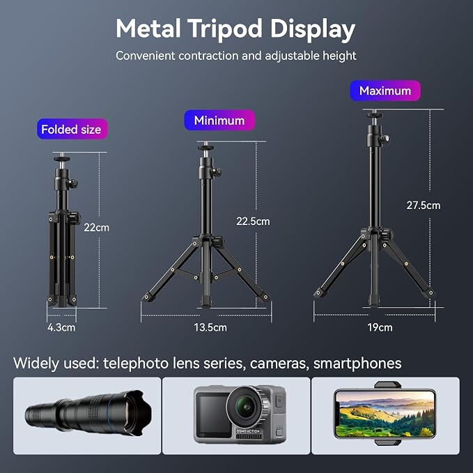 APEXEL 36X Telephoto Lens with Tripod – Pro Telephoto Camera Lens | for Iphone, Samsung, Pixel, and More – Optical Zoom Captures Faraway Buildings, Mountains, and Wildlife in Crisp Detail - Image 6