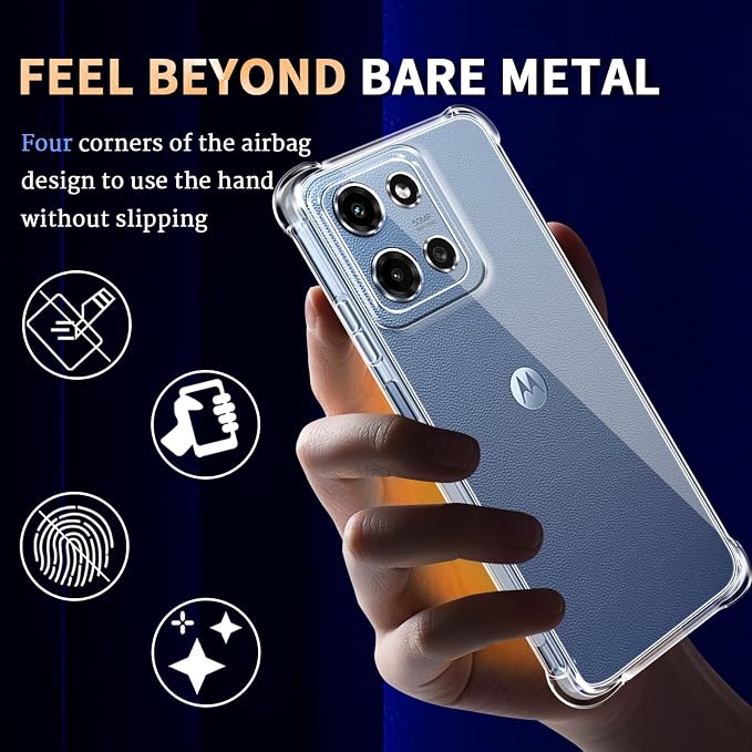 for Moto G 2025 Case and Screen Protector, Shockproof Crystal Clear Slim Soft Silicone TPU Protective Phone Cover for Motorola G 2025 Clear - Image 5