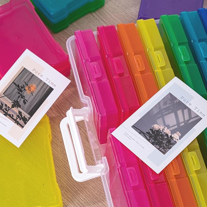 novelinks Photo Storage Boxes with Handle, Photo Organizers and Storage | 2Pack Color, Photo Albums 4x6 Pictures, Photo Cases, Classroom Organization, Index Card Box, Photo Card Holder, Seed Storage - Image 7