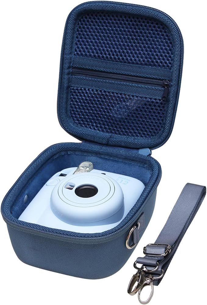 LTGEM Case Compatible with Fujifilm Instax Mini 13/12 Instant Camera, Blue | Fits Instant Camera 11/10/9/8/7/7+ and FUJIFILM Instax Mini Instant Flim with Shoulder Strap, Case Only by LTGEM