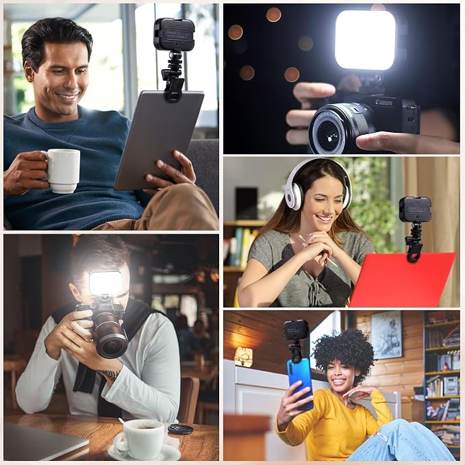 Ulanzi VL100X Selfie Light, Mini Clip LED Light Panel for Phone Bi-Color | 2500-6500K, Dimmable, with 4 Cold Shoe, 2000mAh Battery Typ-c Charge, for iPhone Laptop/Tablet/Camera, Video Conference Vlog - Image 5