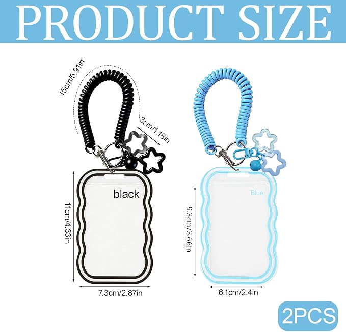 2 Pack Cute Photocard Holder Keychain,Kpop Photo Card Holder | Creative Photo Protector Keychain Accessories for Bus Card, Daily Display & Travel Decorations Gifts - Image 2