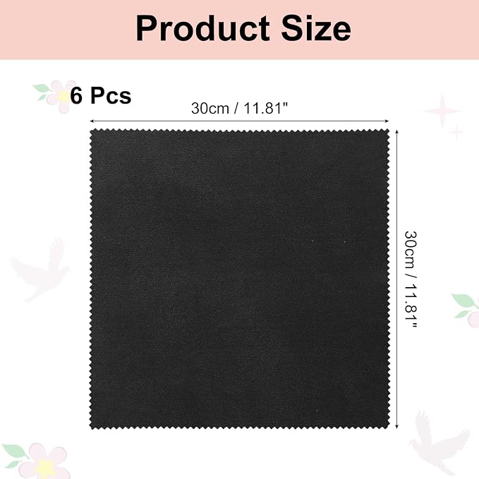 uxcell 6 Pcs Microfiber Cleaning Cloth for Glasses, 11.8 x 11.8 Inch Eyeglass Cleaning Cloth, Glasses Cleaner Wipes for Electronics Lenses Screens Cameras Cell Phones, Black - Image 2