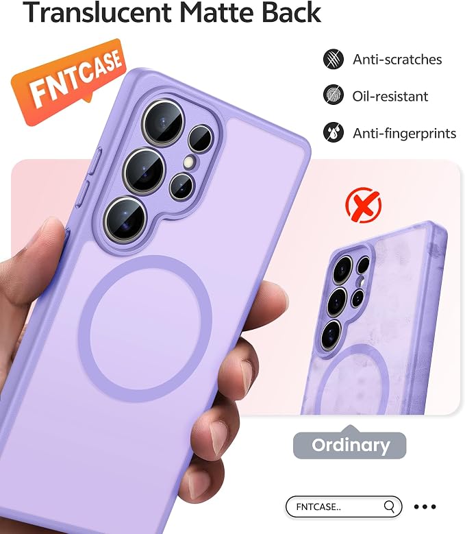 FNTCASE for Samsung Galaxy S24 Ultra Case, Compatible with Magsafe | Screen Protector, Full Camera Protection, Translucent Matte, 14FT Military Grade Drop Proof, Protective Phone Cover - Image 6