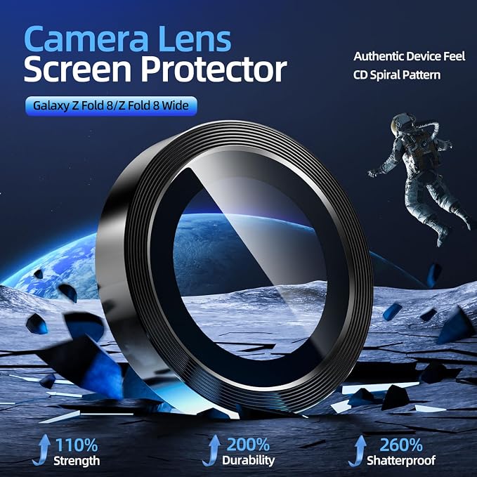 X-it for Z Fold 8 Camera Lens Protector, Military-Grade 9H+ Tempered Glass | 9H+ Military-grade glass, AR optical anti-glare, anti-scratch. Strong adhesion, easy bubble-free install. - Image 2
