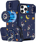 Buleens for iPhone 13 Pro Max Case - with Ring Stand & Camera Cover Cute Designed for Women Cartoon Astronaut for Phone Case for iPhone 13 Pro Max Compatible with Magsafe by Buleens