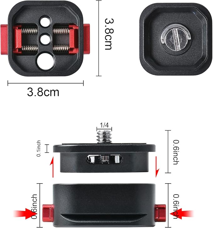 Quick Release Plate, Camera Tripod Mount Arca Swiss QR Plate Fast Claw Clamp Compatible with Canon Sony Nikon Pentax DSLR/SLR/Zhiyun/Feiyu/DJI/Moza Stabilizer, Tripod Slider Gimbal - Image 4