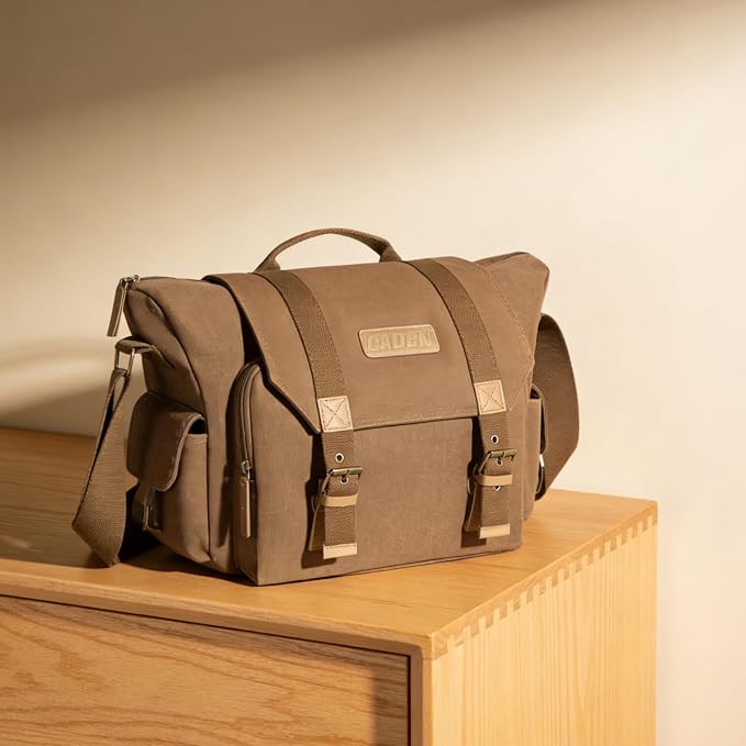 CADeN Camera Bag Case Canvas Compatible for Nikon, Canon, Sony DSLR/SLR Mirrorless Camera with Tripod Holder, Camera Shoulder Messenger Bag for Men/Women (1.0 Brown) - Image 9