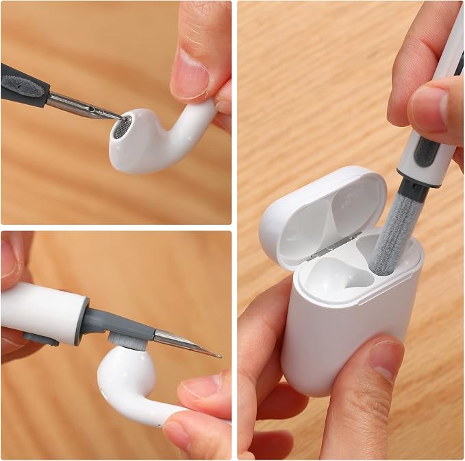 2Pcs Earbud Cleaning kit， Multi-Function Cleaning Pen with Soft Brush Flocking Sponge，Suitable for Bluetooth Headset, Charging Box, Mobile Phone, Earbud - Image 5