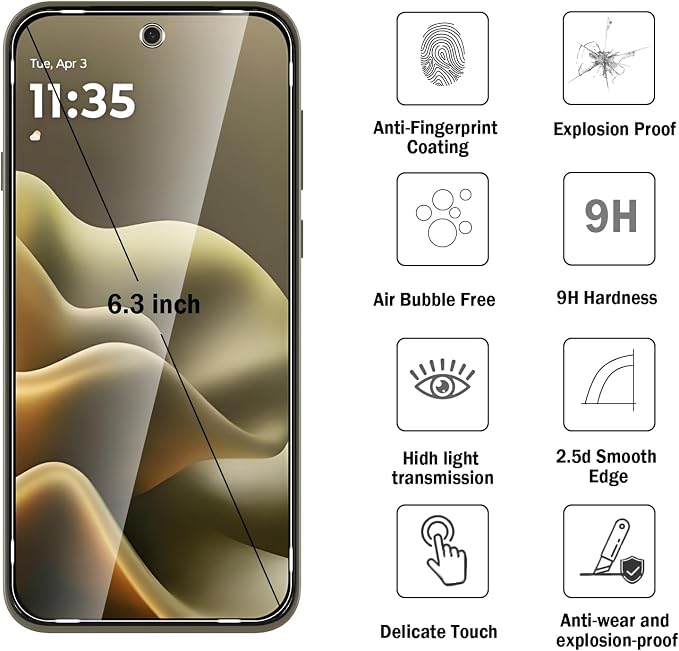 2+2 Pack for Motorola Edge 2026 Screen Protector with Camera Lens Protector,Full Coverage 9H Tempered Glass Film,HD Clear Scratch Resistant,Bubble-Free for Moto Edge 2026 Screen Protector - Image 2