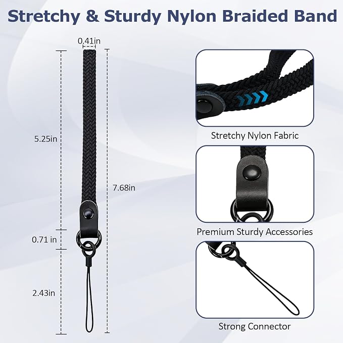 Elastic Nylon Wrist Lanyard for AirPods Case, Anti-Lost Strap for AirPods 1/2/3/Pro/Pro 2 Charging Case, Multi-Functional Wrist Strap for Phones Keys Cameras Small Gadgets, Black - Image 4