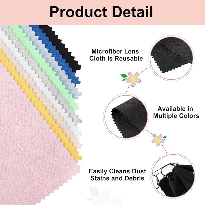 uxcell 12 Pcs Microfiber Cleaning Cloth for Glasses, 11.8 x 11.8 Inch Eyeglass Cleaning Cloth, Glasses Cleaner Wipes for Electronics Lenses Screens Cameras Cell Phones, Black - Image 3