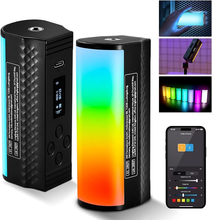 NEEWER Pro Magnetic Handheld Light Wand with APP DMX Control/Custom Effects/Light Group, 360° Full RGB, 2600mAh 2500~10000K Dimmable LED Lighting CRI97 17 Scenes for Video Recording Streaming, TL98C by Neewer