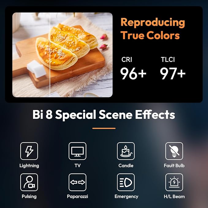 ULANZI 40W Bi-Color Portable Video Light, 5000mAh Rechargeable LED Camera Light, Battery, 8 Scene Modes, 2700-6500K Mini Studio Lighting for YouTube, Vlogging, Live Streaming, Photography - Image 2