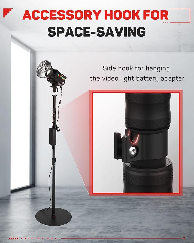 IFOOTAGE RB-A400 Round Base Light Stand Monopod 79" Tripod | Monopod for Cameras Lights Webcam, Live Streaming Vlogging, Stable Round Base Stand with 22LBS Payload - Image 7