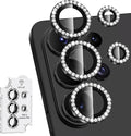 for Samsung Galaxy S26 Ultra Camera Lens Protector, Individual Metal Ring Tempered Glass Lens Cover, [Strong Adsorption] Scratch Resistant Ultra-Thin HD Clear Lens Cover, 1 Set-Black Diamond by Btscase